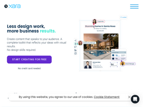 'xara.com' screenshot