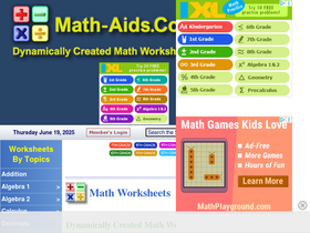 'math-aids.com' screenshot