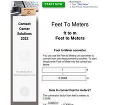 'feet-to-meters.appspot.com' screenshot
