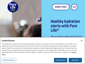'purelifewater.com' screenshot