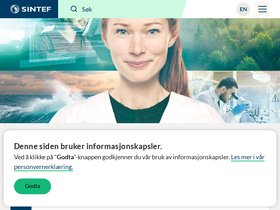 'sintef.no' screenshot