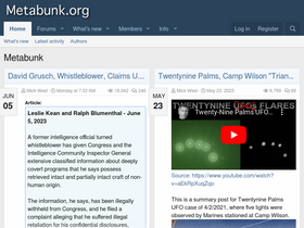'metabunk.org' screenshot