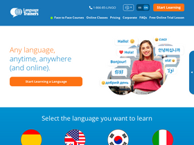 'languagetrainers.com' screenshot