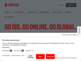 'shoplazza.com' screenshot