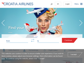 'croatiaairlines.com' screenshot