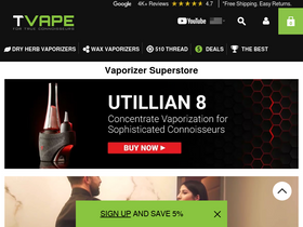'tvape.com' screenshot