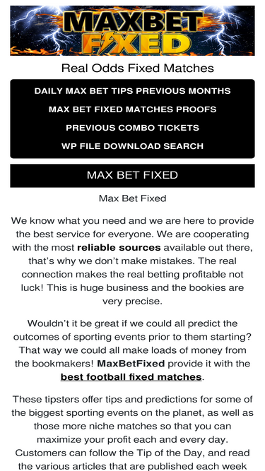 maxbetfixed.com