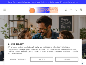 albrightsflowers.com homepage screenshot