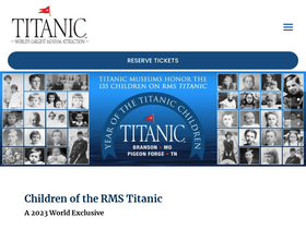 'titanicpigeonforge.com' screenshot