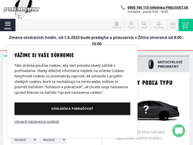 'pneusvet.sk' screenshot