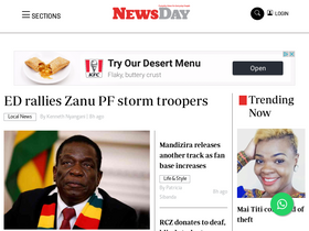 'newsday.co.zw' screenshot