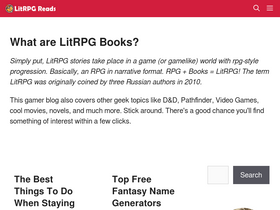 'litrpgreads.com' screenshot