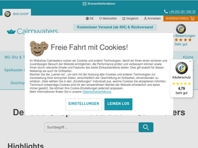'calmwaters.de' screenshot