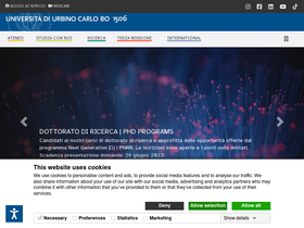 'uniurb.it' screenshot