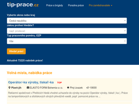 'tip-prace.cz' screenshot