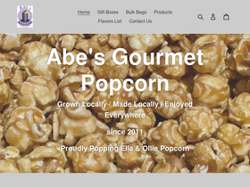 abesgourmetpopcorn.com homepage screenshot
