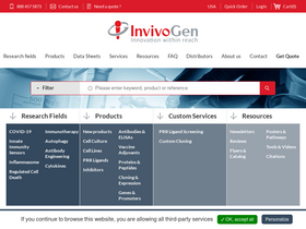 'invivogen.com' screenshot