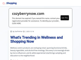 cozyberrynow.com homepage screenshot