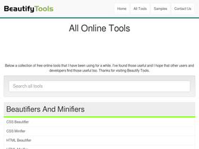 'beautifytools.com' screenshot