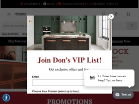 'donsappliances.com' screenshot
