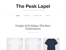 'thepeaklapel.com' screenshot