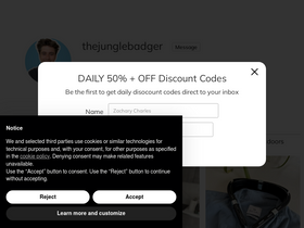 'junglebadger.com' screenshot