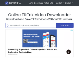 'savetik.cc' screenshot