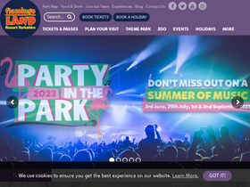 'flamingoland.co.uk' screenshot