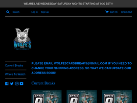 'wolfescardbreaks.com' screenshot