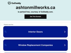 ashtonmillworks.ca homepage screenshot