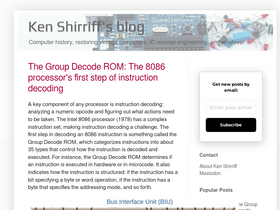 'righto.com' screenshot