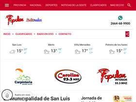 'radiopopularsanluis.com.ar' screenshot