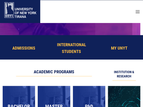 'unyt.edu.al' screenshot
