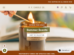 'pfcandleco.com' screenshot