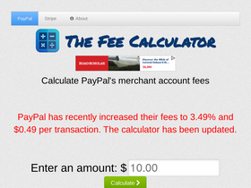 'thefeecalculator.com' screenshot