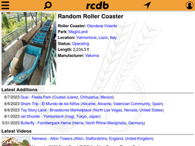 'rcdb.com' screenshot