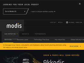 'modis.com' screenshot