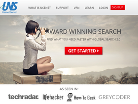 'usenetserver.com' screenshot