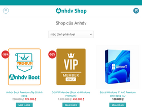 'anhdvshop.com' screenshot