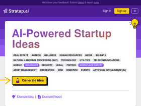 Stratup.ai - Revolutionize startup ideation with AI-driven, market-trend savvy, personalized idea generation.