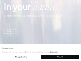 'madaracosmetics.com' screenshot