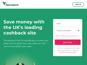 'topcashback.co.uk' screenshot