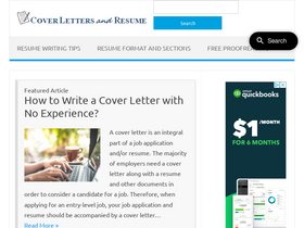 'coverlettersandresume.com' screenshot