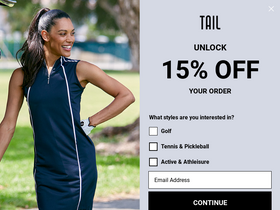 Tail Activewear website screenshot