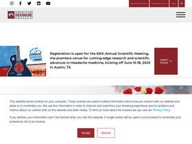 'americanheadachesociety.org' screenshot