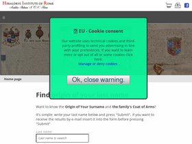 'heraldrysinstitute.com' screenshot