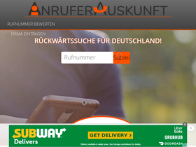 'anruferauskunft.de' screenshot