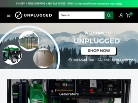 shopunplugged.com homepage screenshot