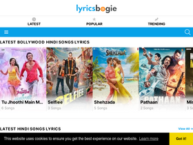'lyricsbogie.com' screenshot