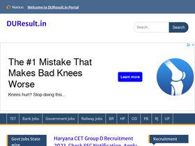 'duresult.in' screenshot